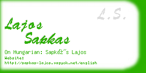 lajos sapkas business card